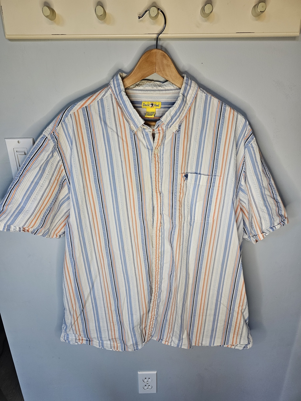 Duck Head Vintage Striped Button Down Shirt Men's XXL 100% Cotton